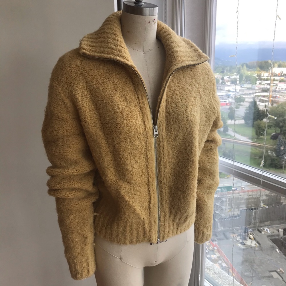Wilfred yellow Zip-Up Cardigan